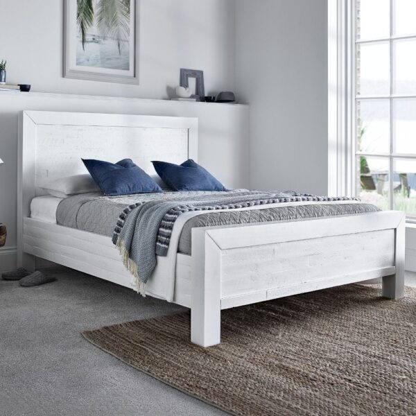 White Wooden Bed